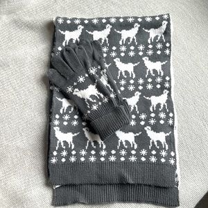 Vera Bradley Doggie Pattern Knit Scarf and Gloves